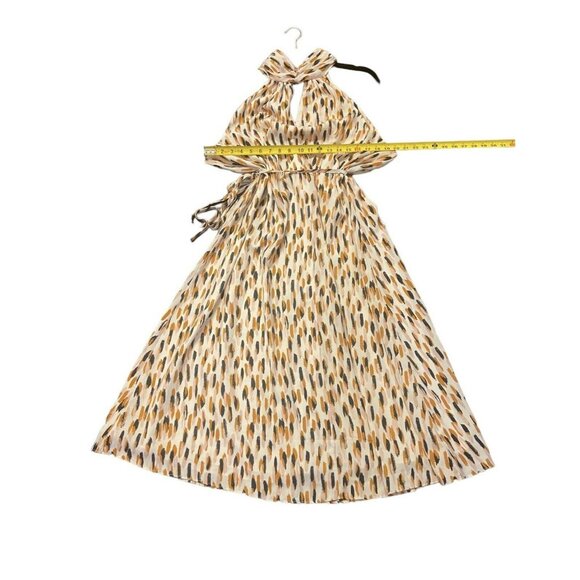 Banana Republic Factory Women Twist Neck Satin Midi Dress Size XL NWT Print - Picture 5 of 10